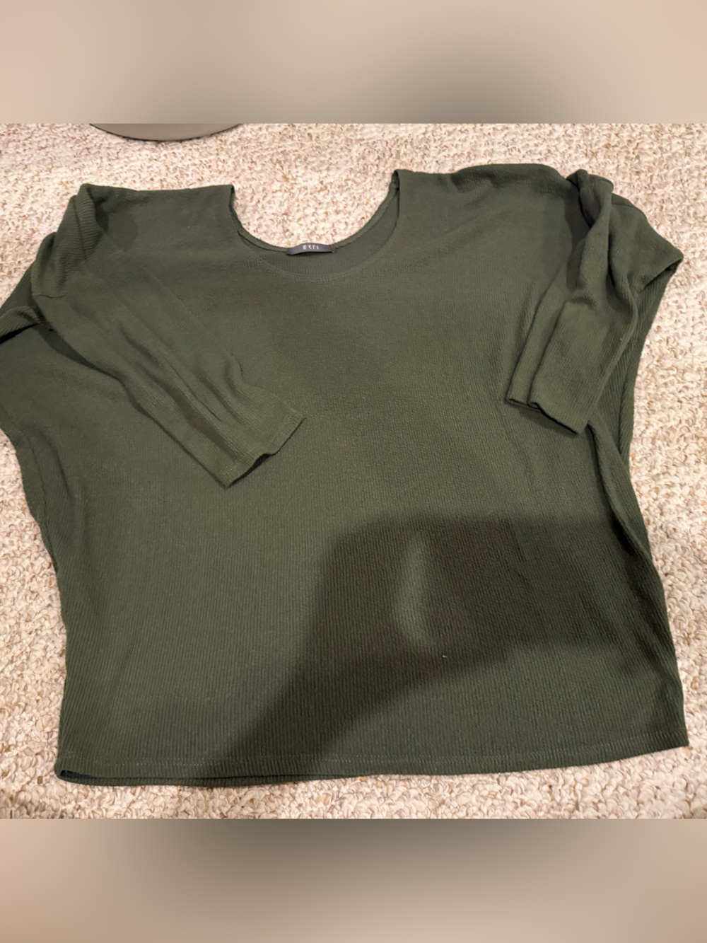 Women’s Olive Green 3/4 Sleeve Dolman Knit Top